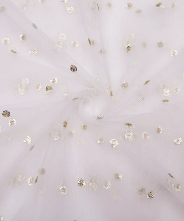 White Dyeable Net Embroidery Fabric